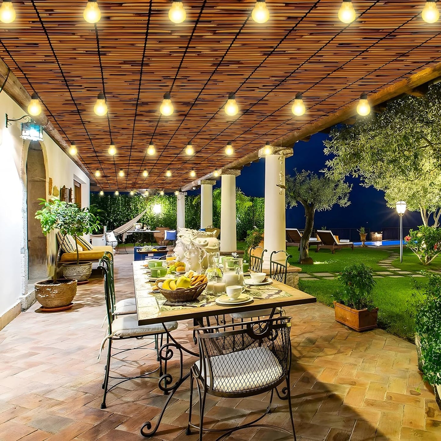 Natural Bamboo Reed Fence, 6FT x 16.4FT,Bamboo Fence Rolls 6 Feet High Outdoor for Garden, Decorative Fence for Outdoor Privacy Screening, Sun Blocking, Decorative Divider, Brown