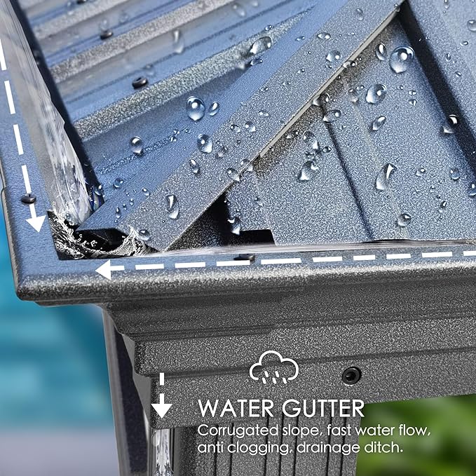 Kozyard Alexander 12' X 16' Hardtop Permanent Aluminum Metal Gazebo with Galvanized Steel Double Roof Canopy, Curtain and Netting Pavilion for Patio, Backyard, Deck, Lawn (Gray)