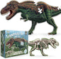 Tyrannosaurus Rex Dinosaur Jigsaw Puzzle | 100-Piece Double Sided Floor Puzzle with Glow-in-The-Dark Skeleton On Other Side | 4 FT Scientifically Accurate Dino Illustration | Educational Toy for Kids