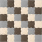 ProSource Foam Puzzle Floor Play Mat for Kids and Babies with Solid Colors, 36 or 16 Interlocking Tiles with Borders, Brown/Beige/Grey