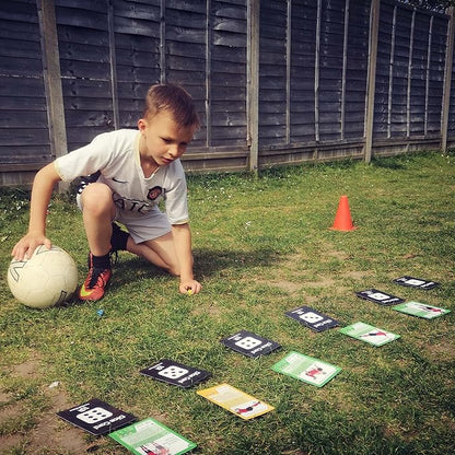 Shuffle Up Soccer Card Games - 70+ Fun & Active Skills Cards for Kids, Fitness Cards Develop Fundamentals, Stamina & Strength, Easy to Play for Kids | Multiple Skills Level Card Include 2 Dices