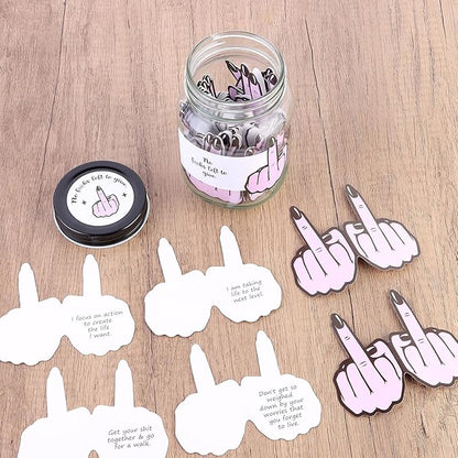 60 PCS Positive Cards Jar, Emotional Support Jar, Funny Affirmation Cards, Inspirational Gifts for Women, Cheer Up Gifts, Funny Positive Gift for Women, Teen Girl