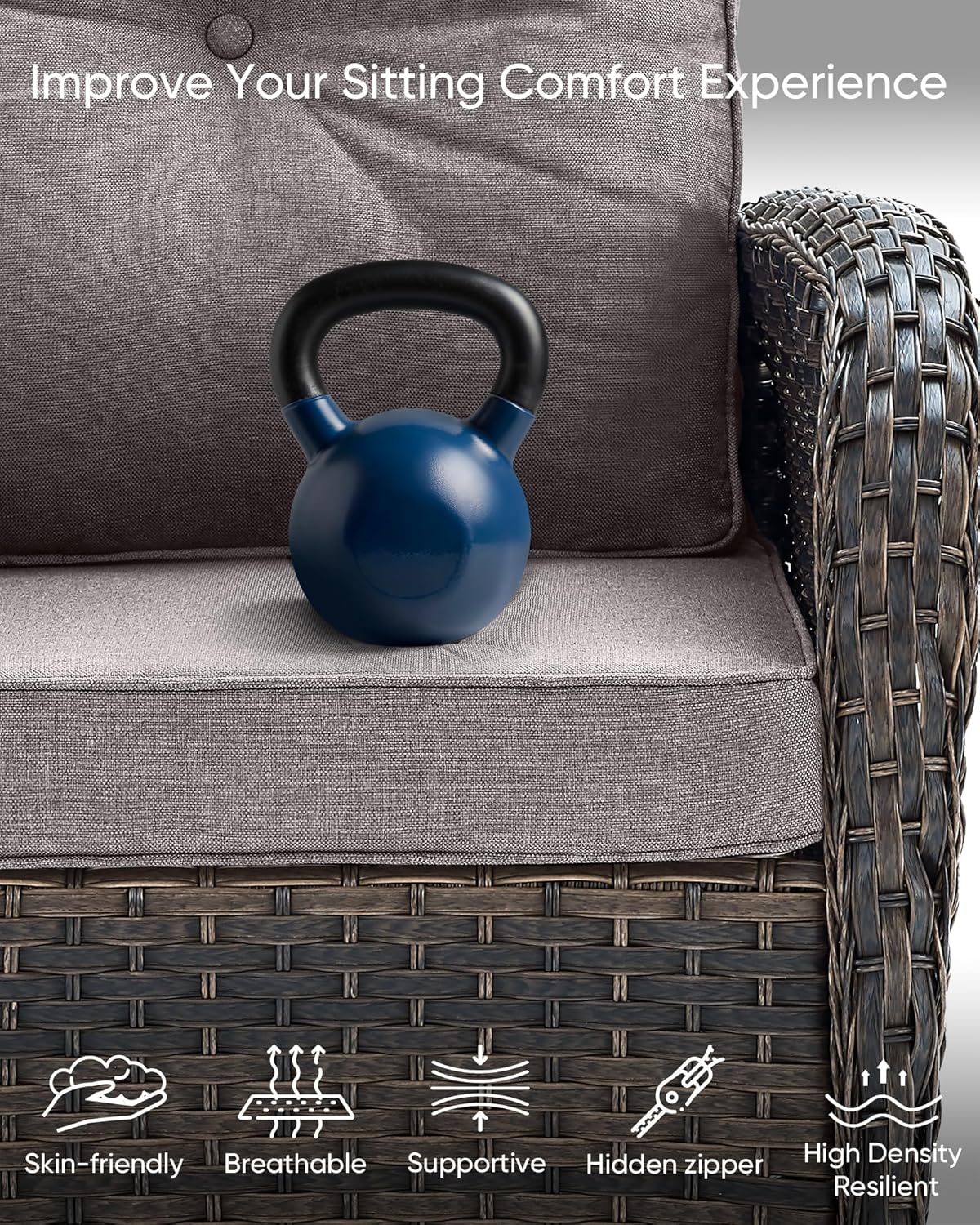 HUMMUH 7-Piece Patio Furniture Set with Fire Pit,Wicker Patio Sofa Set Outdoor Swivel Rocking Chairs with Ottomans for Backyard,Poolside,Deck