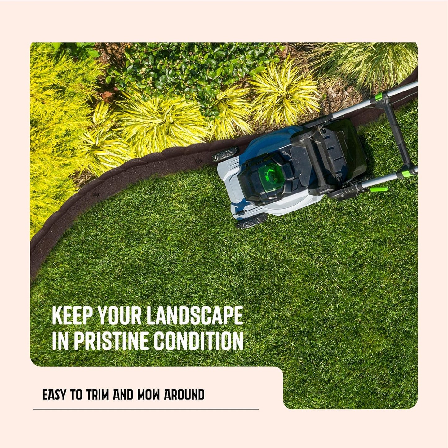 Playsafer L Shaped Flexible Rubber Scalloped Edger for Lawns Landscaping and Playground | Easy No Dig Installation| 4' Long (4, Brown)