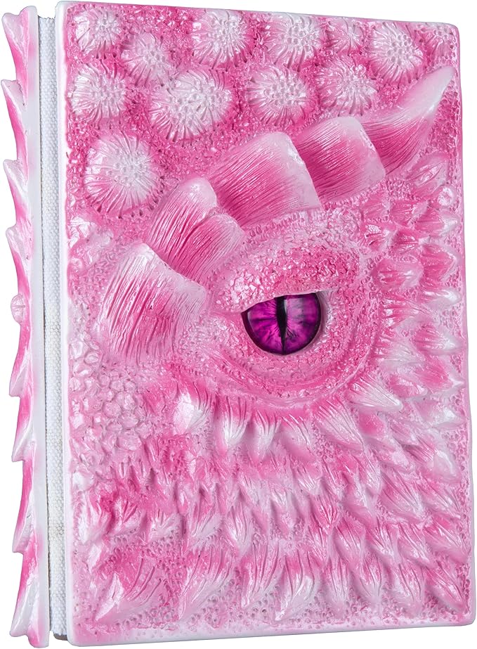 3D Dragon Eye Embossed Journal,Resin Engraving Notebook,Dnd notebook for Dragon Lovers ，Blank Paper,Hardcover Travel Notepad for Writing,Sketchbook,Collection,Gift,Decoration A4 and A5 Size (A5-Rose)