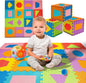 TOYVELT Foam Puzzle Floor Mat for Kids 12x12-16 Interlocking Play Mat Tiles with Color & Shapes - Educational Large Puzzle Foam Floor Tiles for Crawling, Exercise, Playroom, Play Area