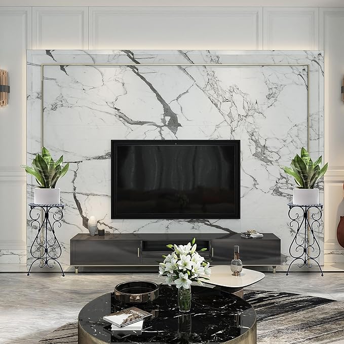 Metal Plant Stand Indoor Outdoor, Single Flower Pot Stands 22.5 Inch Tall, Planter Pedestal Holder for Patio Corner Garden Porch Farmhouse, Black(1 Pack)