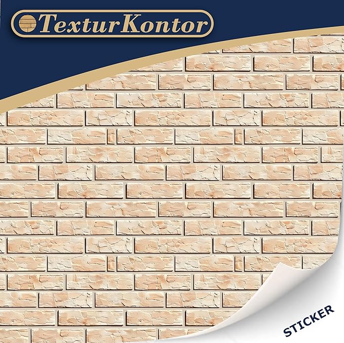 3 Sheets Self-Adhesive Wall Cladding for Dollhouse 1:12 Scale (Creme Colored Bricks 1)