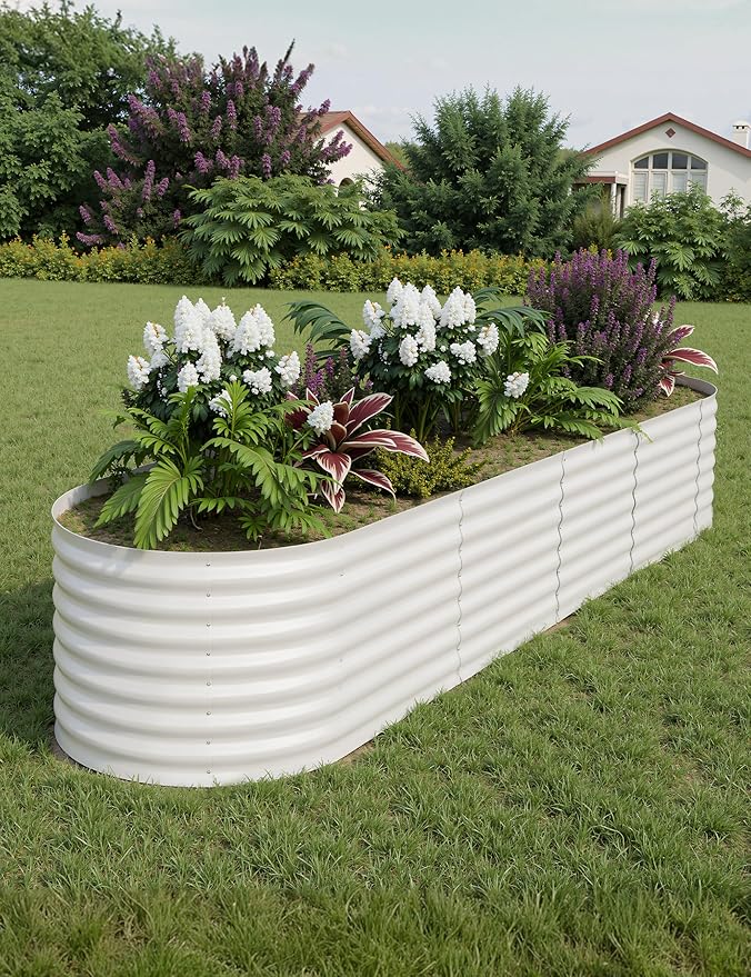 8x2x2ft Raised Garden Bed,Galvanized Raised Planter Boxes Outdoor with Easy Assembly, Large Garden Bed for Vegetables, Fruits, Flower,Raised Garden Bed,Beige