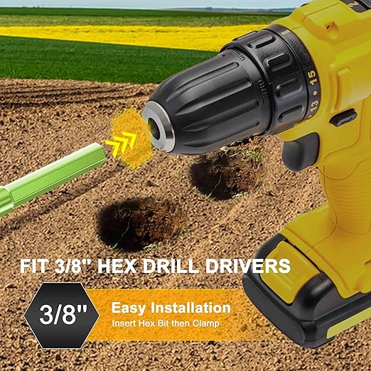 TCBWFY Auger Drill Bit for Planting 3.5"x16",Extended Length Garden Auger Spiral Drill Bit for Planting Bulbs Flowers,Planting Auger for Drill Post Hole Digger for 3/8”Hex Drive