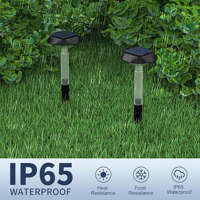 Solar Pathway Lights Outdoor 8 Pack, [6 Light Modes Cool White/Warm/ 3 Fixed Color/RGB Changing] LED Solar Lights Outdoor Waterproof IP65, Solar Garden Lights for Walkway Yard Backyard Lawn Landscape