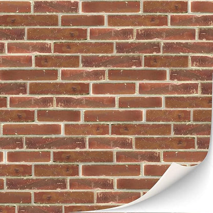 3 Sheets Self-Adhesive Wall Cladding for Dollhouse 1:12 Scale (Glazed Red)