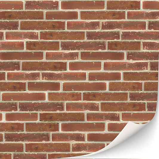 3 Sheets Self-Adhesive Wall Cladding for Dollhouse 1:12 Scale (Glazed Red)