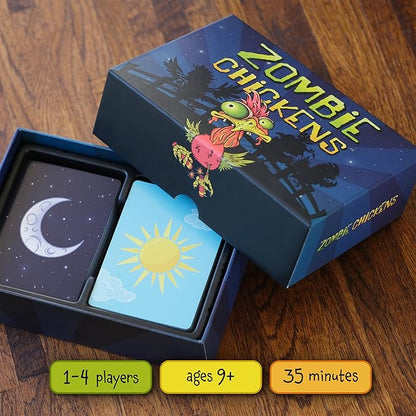 Zombie Chickens - Fun Family Card Games for Adults, Teens & Kids - Survival Zombie Game, 3 Ways to Play: Competitive, Cooperative & Solo (1-4 Players)