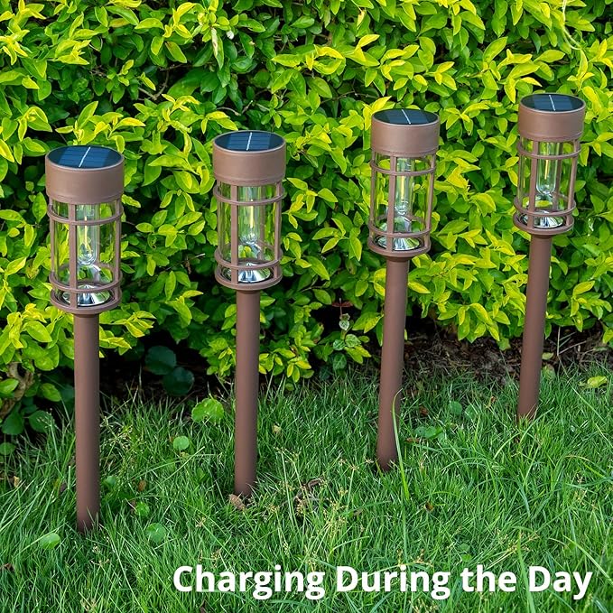 Solar Pathway Lights 8 Pack, Solar Lights Outdoor Waterproof IP65, Long-Lasting, Bright LED Outdoor Lighting Decor for Garden Yard Landscape Path