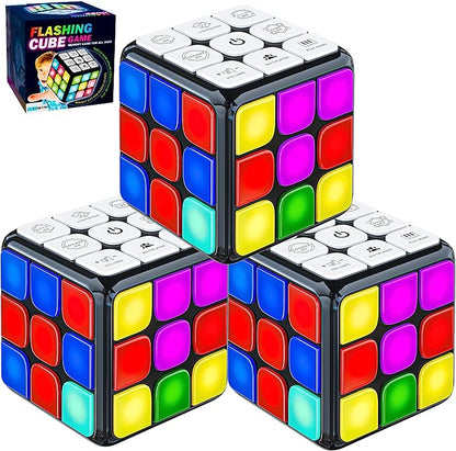 Skywin Memory Cube Game Improve Focus & Reflex, 3-Pack Rechargeable Cube Game for Kids & Adults, Enhances Hand-Eye Coordination, Speed, and Brain Development, Great for Solo or Multiplayer Fun
