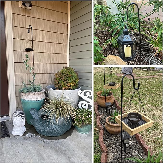 Shepherd-Hooks Adjustable for Bird-Feeder Lantern Plant-Hook Garden-Stake - Plant Stand Hanger for Outdoor Flower Basket, Bird Feeder Hanger Weddings Decor