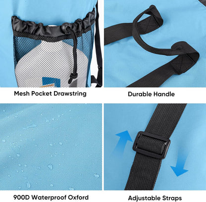 BALEINE 150L Laundry Bag Backpack, 900D Oxford Fabric Large Travel Laundry Bags with Shoulder Straps and 2 Mesh Pockets for College Dorm, Apartment, Laundromat (Blue, 150L)