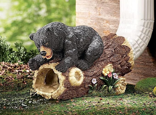 Bear Gutter Downspout Extension Decorative Statue, Whimsical Gutter Guardian Rain Downspout Splash Block, Gutter Guardian Rain Downspout Extender for 2" × 3" Downspout