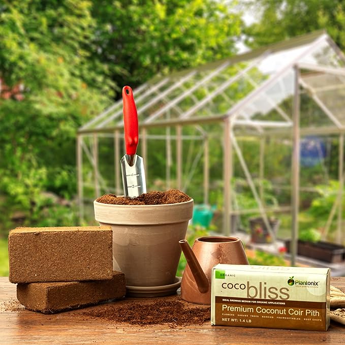 Coco Bliss Coco Coir Bricks (50-Pack, 650gm Bricks) - Organic Coco Coir for Plants - OMRI-Listed Coconut Coir for Plants - Coconut Coir Bricks - Coco Peat for Plants, Garden Soil, & Organic Mulch