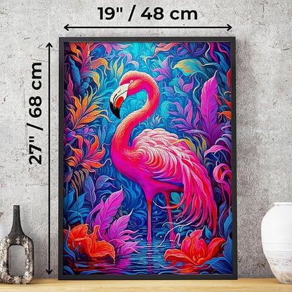 1000 Pieces Jigsaw Puzzle for Adults – Matte Finish, Soft Touch, Easy to Assemble, Tight Fit, Vivid Colors, Missing Pieces Service – Pink Flamingo in Wild Forest Flower Pond – by ENJOY Puzzle