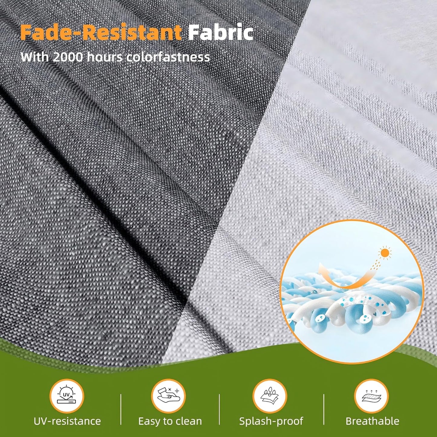 Outdoor Patio Sectional Sofa Set, 6-Piece Rattan Furniture, Patio Conversation Sets with Fire Pit, Seats 7, Light Grey