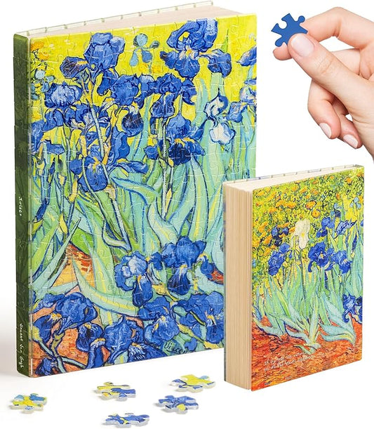 PieceRelax A5 Puzzle Journal 329 Plastic Pieces for Adults - Van Gogh - Irises - Book Cover & Notebook, Unique Puzzle Gift, Jigsaw Artwork [YA1065]