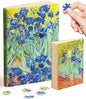 PieceRelax A5 Puzzle Journal 329 Plastic Pieces for Adults - Van Gogh - Irises - Book Cover & Notebook, Unique Puzzle Gift, Jigsaw Artwork [YA1065]