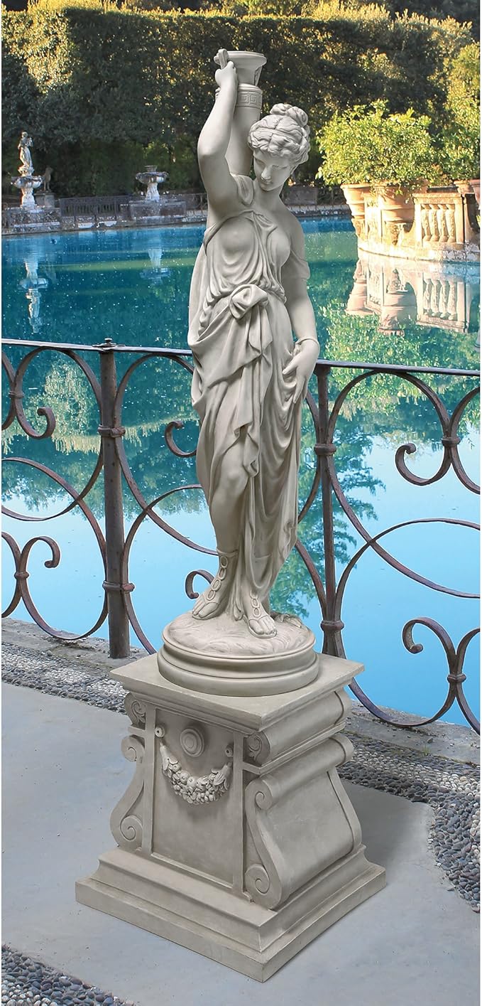 Design Toscano Dione the Divine Greek Water Woman Indoor/Outdoor Garden Statue, Grande, 38 inches tall, Cast Stone Resin, Antique Stone Finish