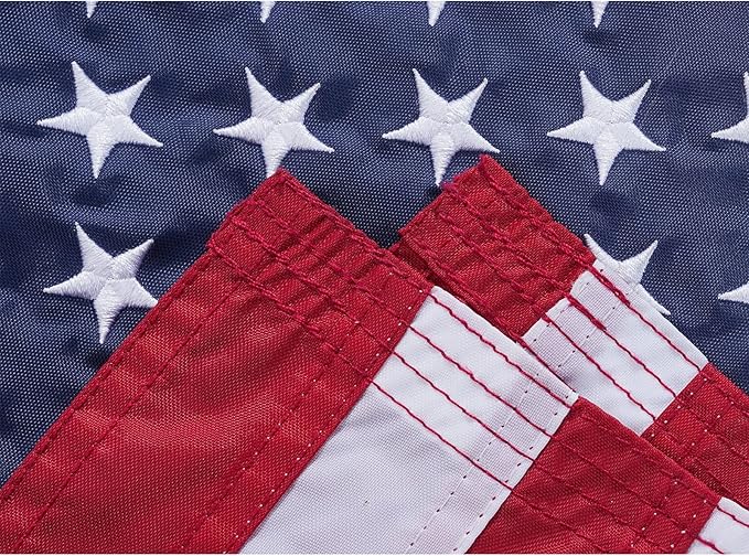 American Flag 16x24 Boat Flags Outdoor Heavy Duty Embroidered USA 1.3x2Ft Flags - Heavy Duty Banner US Nylon Sewn Stripes Indoor with 2 Brass Grommets