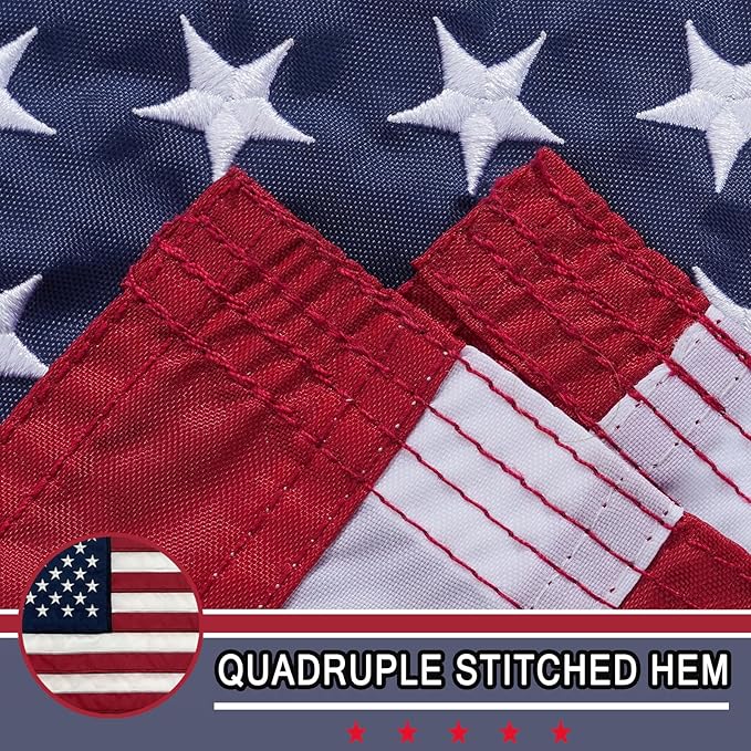 AZCOVER American Flag 12x18 Inch Boat Flag for Outside, 210D Small American Flags Double Sided with Embroidered Stars Sewn Stipes and Brass Grommets for Marine Yacht UTV