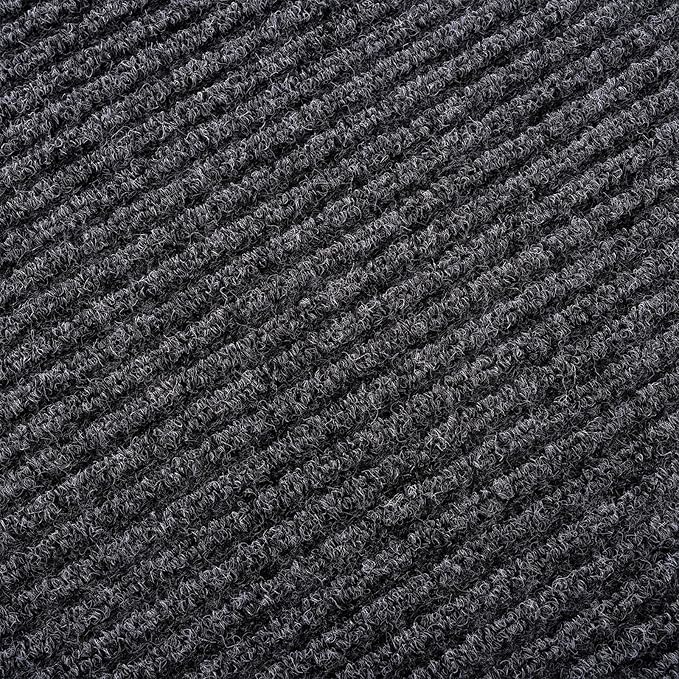 Low Profile Rubber Door Mat, 60x35inch, Heavy Duty, Durable Doormat, Indoor and Outdoor, Waterproof, Easy Clean Shoe Scraper, Home Rug Welcome Mats for Entryway, Patio, Porch, Grey