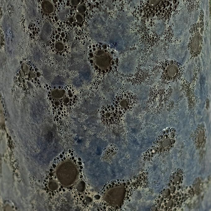 Sunnydaze Rennes Outdoor Ceramic Bird Bath - 22.5" H - UV- and Frost-Resistant - Glazed Bowl with Blue Lava Finish