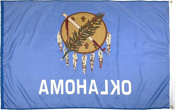 FlagSource Oklahoma Nylon State Flag, Made in the USA, 3x5'