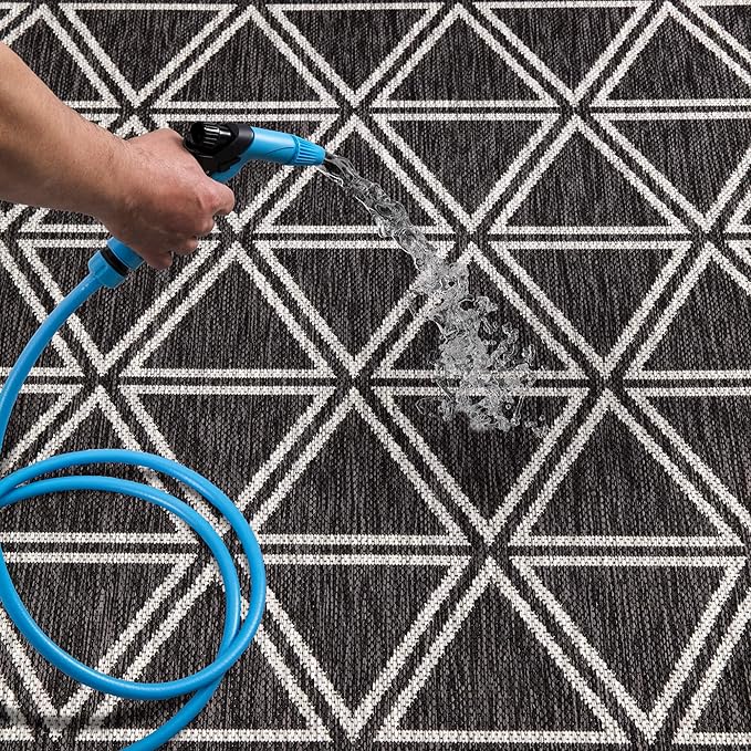 Keen Home Design Outdoor Rug - 6x9 Washable Indoor/Outdoor Rug for Patio, Balcony, Kitchen, Garden, Beach, Deck and Porch. Size: 6'7" x 9'2"