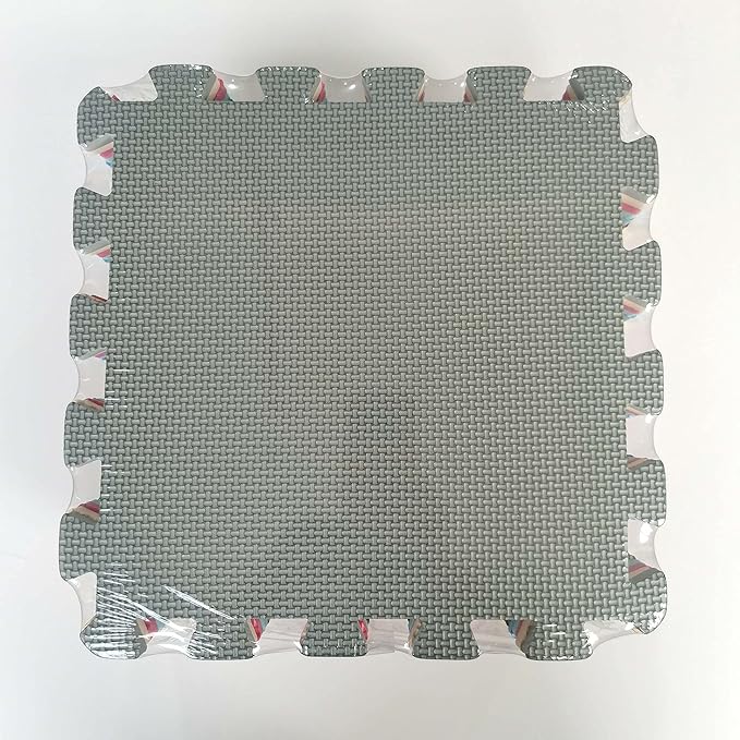 qqpp EVA Rubber 18 Tiles Interlocking Puzzle Foam Floor Mats - Baby Play Mat for Playing | Exercise Mat for Home Workout. Green. QC-Hb18N