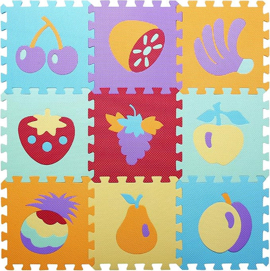 Coolcandy Baby Play Mat Without Fence, 9Pcs Interlocking Puzzle Floor Mat, 0.4" Thick Non-Toxic EVA Foam Play Mat, for Infants & Toddlers 3-36 Months, Soft Puzzle Tiles for Play Areas