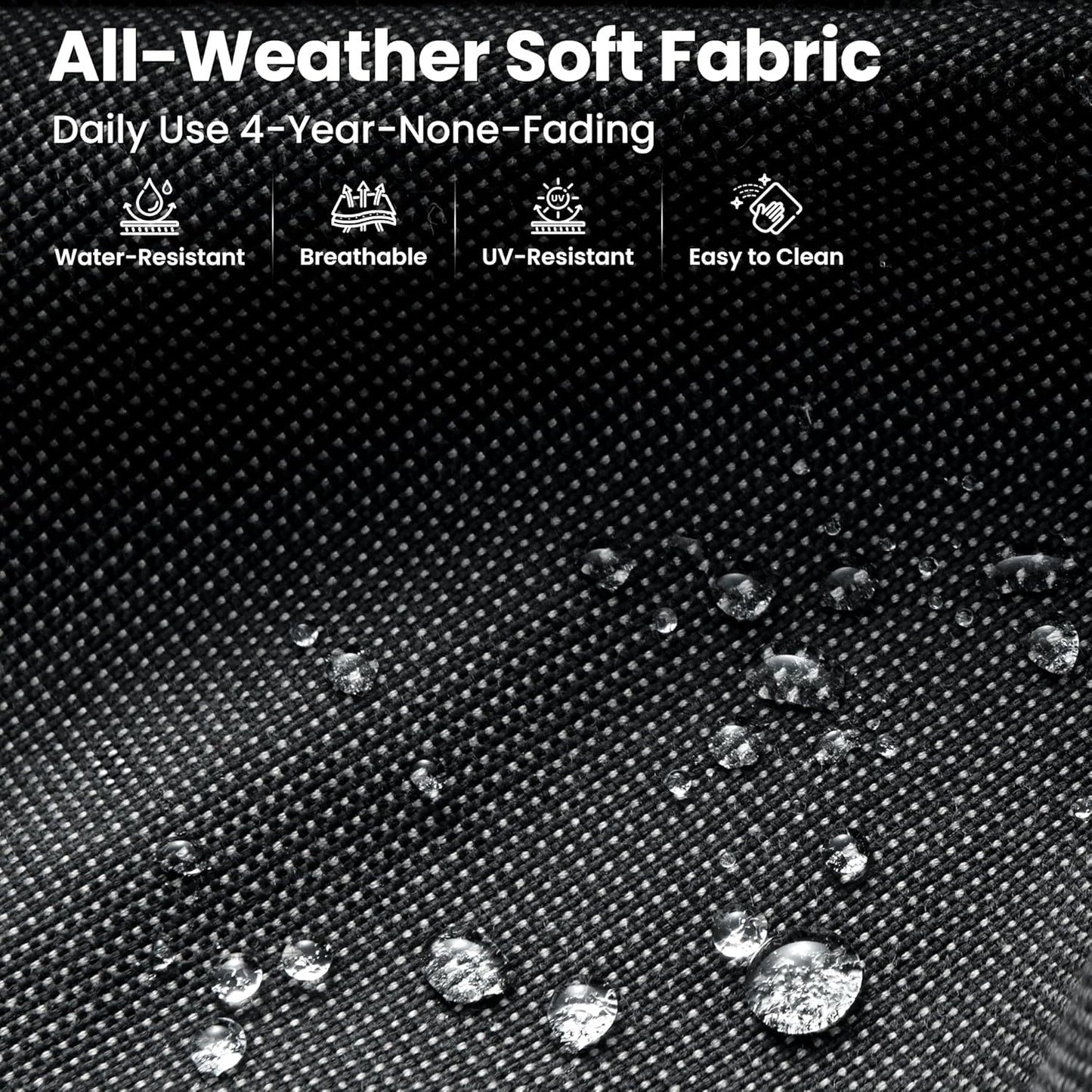 ovios 9 Pieces Patio Furniture Set Outdoor Sectional Sofa Couch with Fire Pit Table Rocking Swivel Chairs Deep Seat Chaise, Modern Modular Wicker Rattan Conversation Set, Black