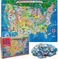 200 Pieces United States Map Jigsaw Puzzle for Kids Ages 4-8, USA Map Puzzle for Kids and Older Floor Puzzles Toddler Geography Educational Toys for Boys, Girls & Adults
