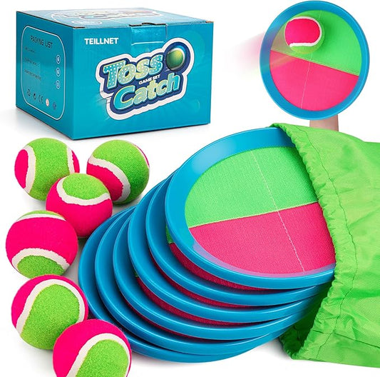 Toss and Catch Ball Set Upgraded - Kids Toys Outdoor Games for Whole Family - Water-Resistant Great for Beach Pool Yard Games - Classic Gift for Boys Girls 3 4 5 6 7 8 9 10 11 12+ Years Old