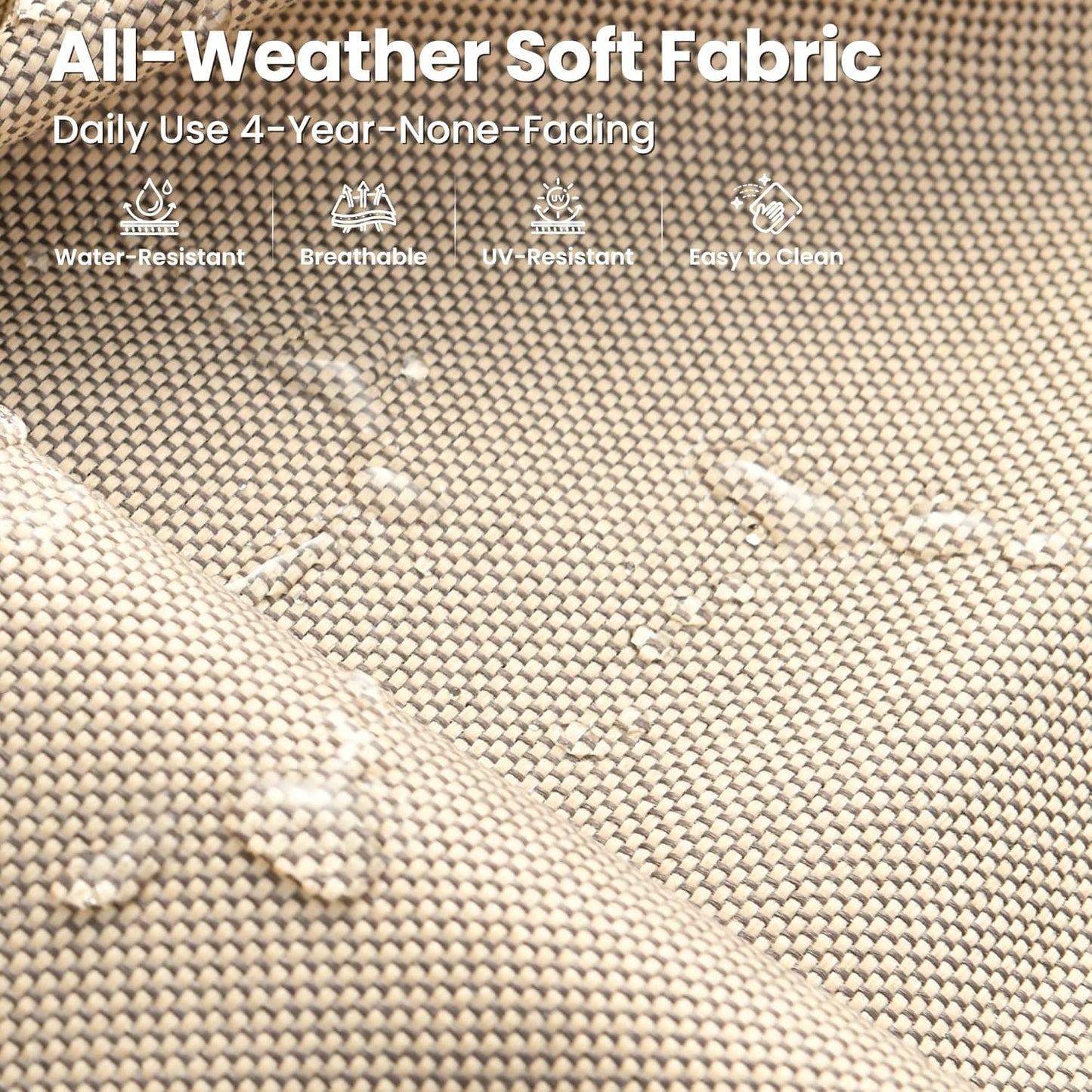 ovios 9 Pieces Patio Furniture Set Outdoor Sectional Sofa Couch with Fire Pit Table Rocking Swivel Chairs Deep Seat Chaise, Modern Modular Wicker Rattan Conversation Set, Beige