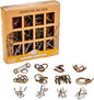 Ancient Metals 12-Piece Metal Puzzle Set – Brain Teaser Disentanglement Puzzles for Adults & Teens, Logic Game Gift for Men, Stress Relief Desk Toys, Unique Metal Mind Challenges