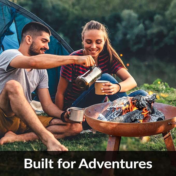 Sunnydaze 24-Inch Cast Iron Heavy-Duty Fire Pit for Outside - Wood-Burning Outdoor Fire Pit Bowl with Handles - Oxidized Finish