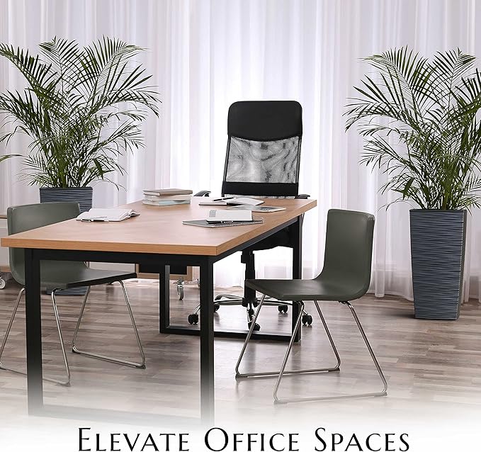 Mueller M-Resin Heavy Duty Tall Planter, Indoor/Outdoor Grande Plant, Tree, Flower Pot, 2-Piece Set, 24”, Modern Design, Built-in Drainage, Dark Gray