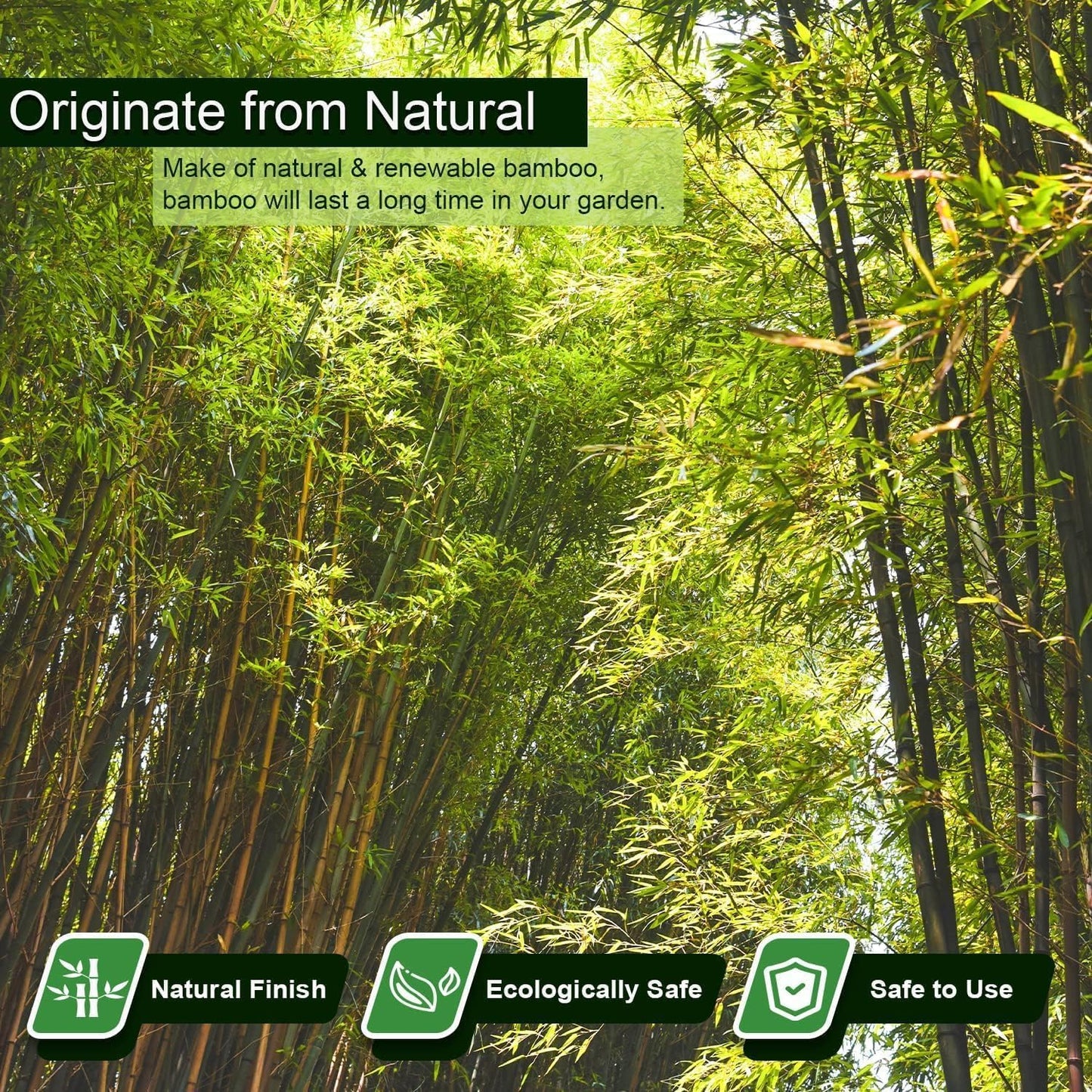 7/20" D 3 Feet Bamboo Stakes 50 Pack, Thicker Heavy-Duty Plant Stakes, Natural Garden Stakes for Bean, Tomato, Bean, Flowers,Trees Potted and Climbing Plant Support