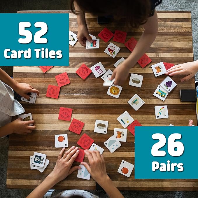 Chuckle & Roar - Matching Game Alphabet - Board Game for Kids 3 and up - Concentration Game for Toddlers - Preschool