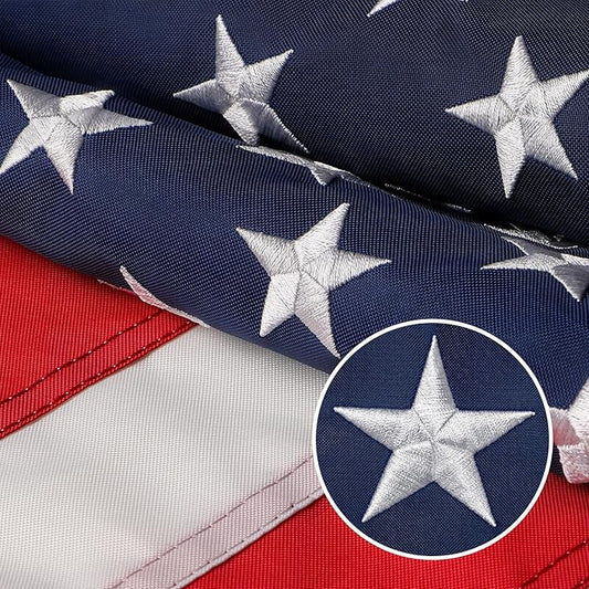 American Flag, American Flags, American Flag 2x3 Outdoor, US Flags with Embroidered Stars, Vivid Color, Sewn Stripes, Brass Grommets (2 by 3 Foot)