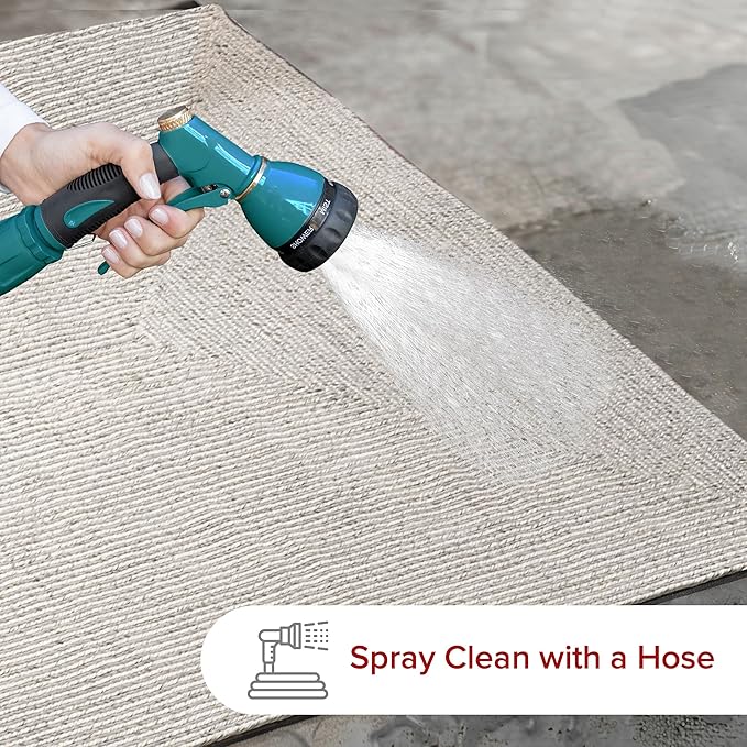 nuLOOM 6' x 9' Solid Hand Braided Indoor/Outdoor Area Rug, Pet-Friendly, High Traffic, Weather Resistant, for Patio, Balcony, Bedroom, Living Room, Dining Room, Wynn Ivory