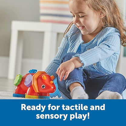Learning Resources Tracy the Fidget Triceratops, Baby Toys, Sensory Toys For Toddlers, Fine Motor toys, Montessori Toys,1 Piece, Ages 18 Months+