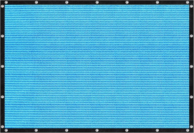 VICLLAX Shade Fabric Sun Shade Cloth with Every 2 FT Grommets for Patio Garden Pergola Cover Canopy 8x22 FT, Mixed Turquoise